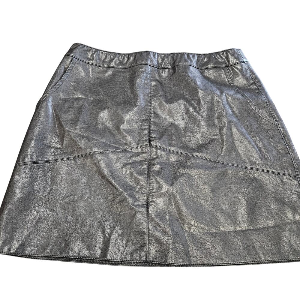 Lulus Black Faux Leather Mini Skirt Women's M Lined Zip Pocket Soft Vegan